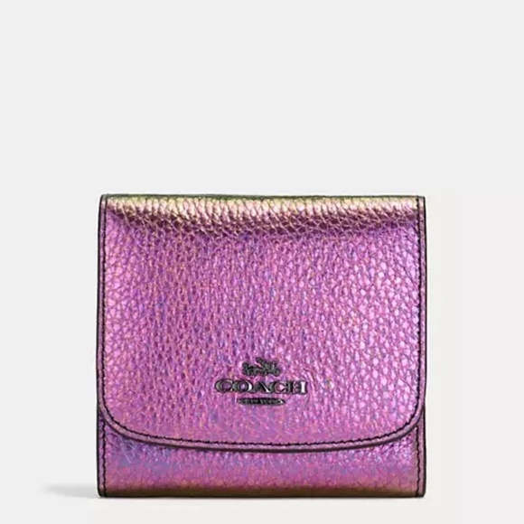 Coach NASA Hologram Wallet Iridescent Mermaid Oil Slick Leather 55719 Trifold - Picture 1 of 14